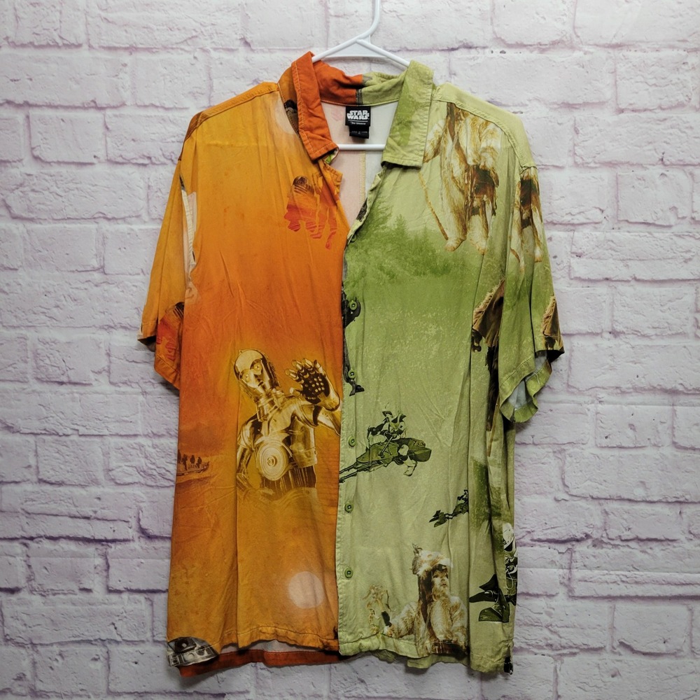 Our‎ Universe Star Wars Button Up Shirt Mens L Relaxed Beach Lounge Reosrtwear